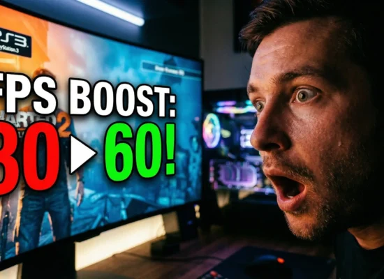 shocked gamer reacting to PS3 emulator FPS boost from 30 to 60 in RPCS3